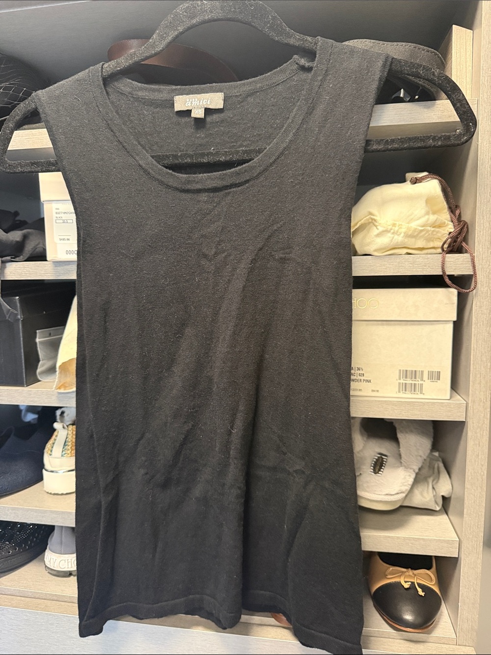 Black Sleeveless Crew Neck Sweater Tank - Unbranded